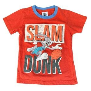 Space Jam Bugs Bunny "Slam Dunk" Graphic T-shirt in Red Size 5